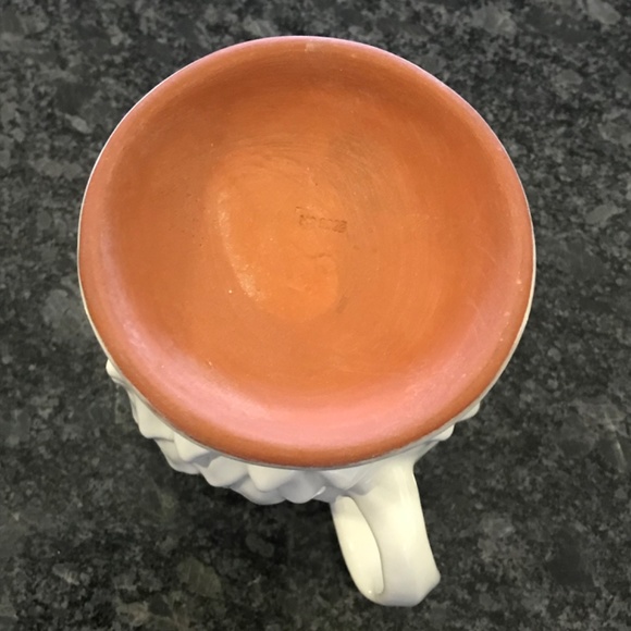 Large white hand made pottery white thistle mug - Picture 3 of 3